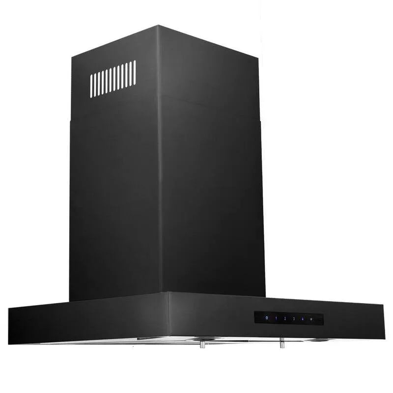 Hotte aspirante, Hotte de série, 400 CFM, 24 po, Acier inoxydable, Montable sur mur, Noir, 24 in, Acier inoxydable noir, Hottes murales