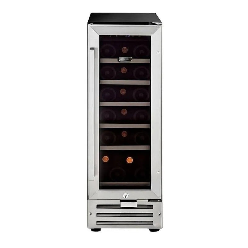 Whynter, 12 po. Zone unique 18 bouteilles en sous-position Réfrigérateur de refroidissement à vin intégré avec LED en acier inoxydable à verrouillage, Caves à vin, 12 in