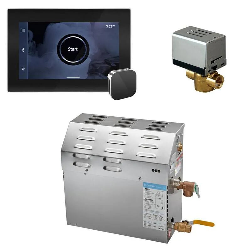 Générateur, 7500 W, Chrome poli, 7, 5 kW, Groupe générateur de douche à vapeur avec iSteamX commande en Chrome poli noir, Générateurs de vapeur pour douche