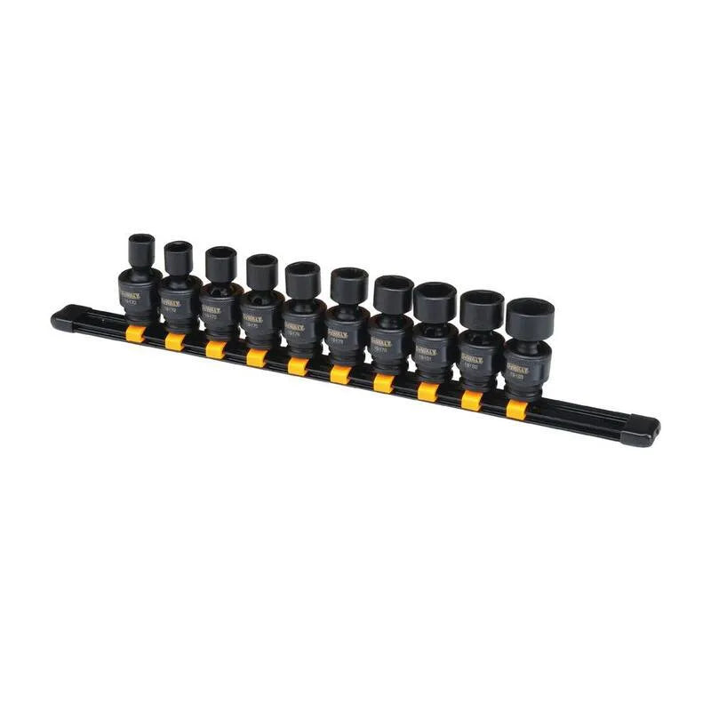 10 pièces Ensemble de chaussettes à impact métrique de DEWALT 10 pièces, 3/8 po., 8 in