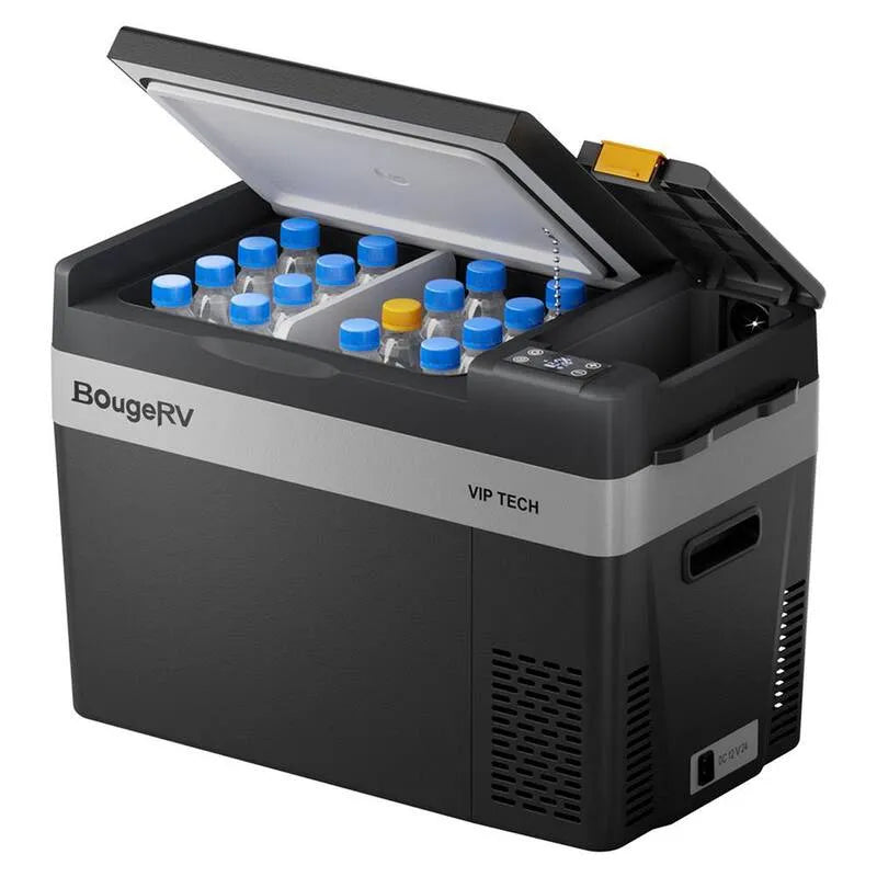 12-Volt Réfrigérateur 12 volts, conception compacte et portable, 30 qt, 12V, 110-240 AC, 12V/24, Noir, Glacières coffre
