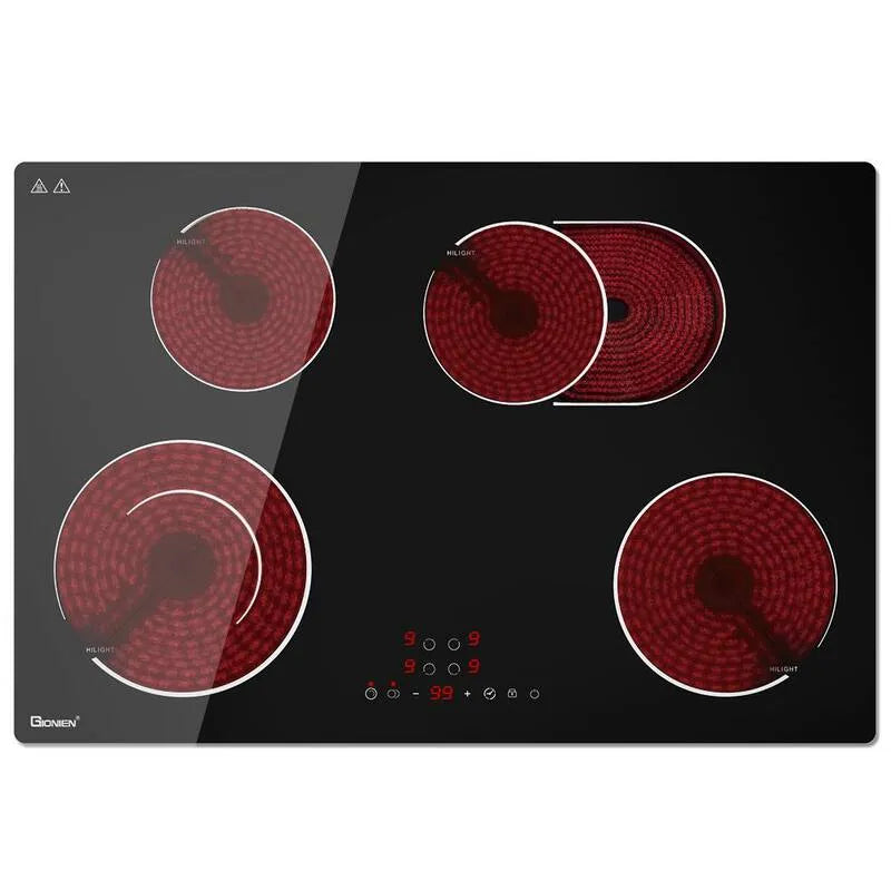 Bague 7200-Watt Cuisine électrique, 30 po, Commandes tactiles, Noir, 30 in