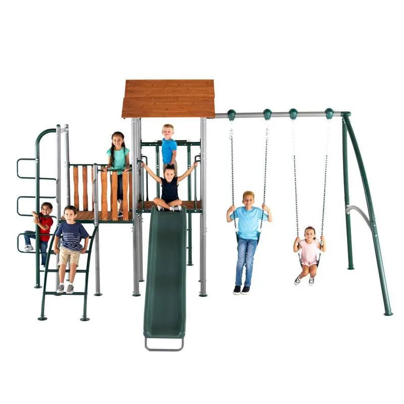 SPORTSPOWER, Jeu de balançoires métalliques Big Ridge, Vert, jeux de swing