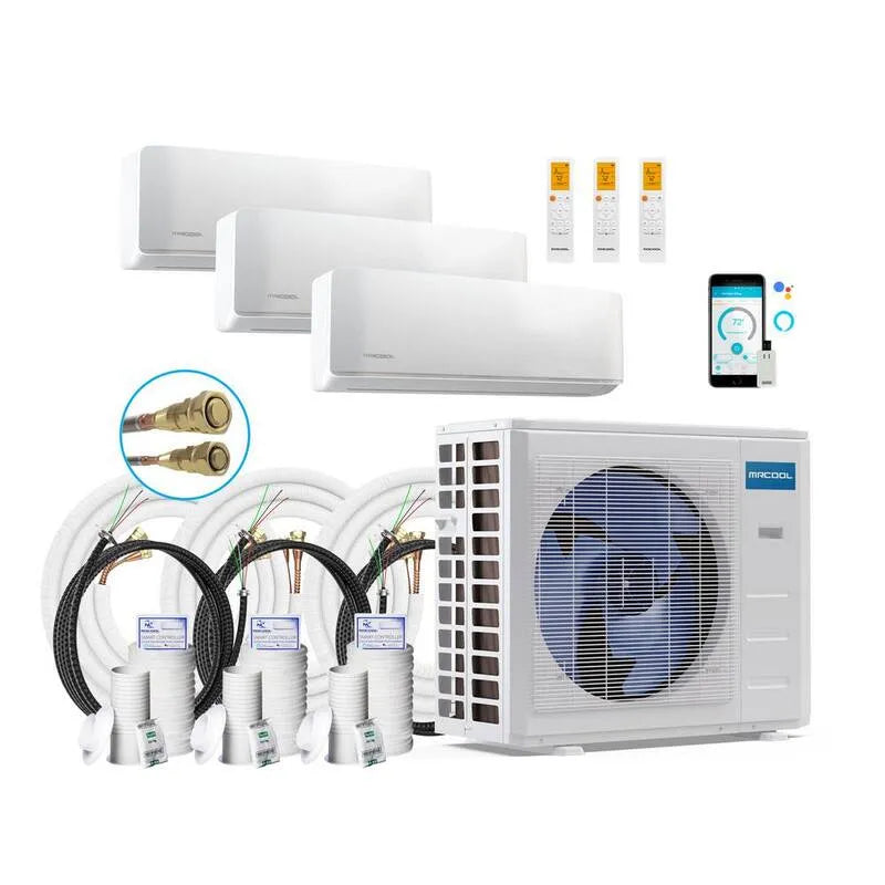 2. 25-Ton MRCOOL 2, 25-Ton Mini système de partage sans conduit, 22 TRÉS, 27000 BTU, 75ft, 3-Zone, 27,000 BTU, 50,75ft