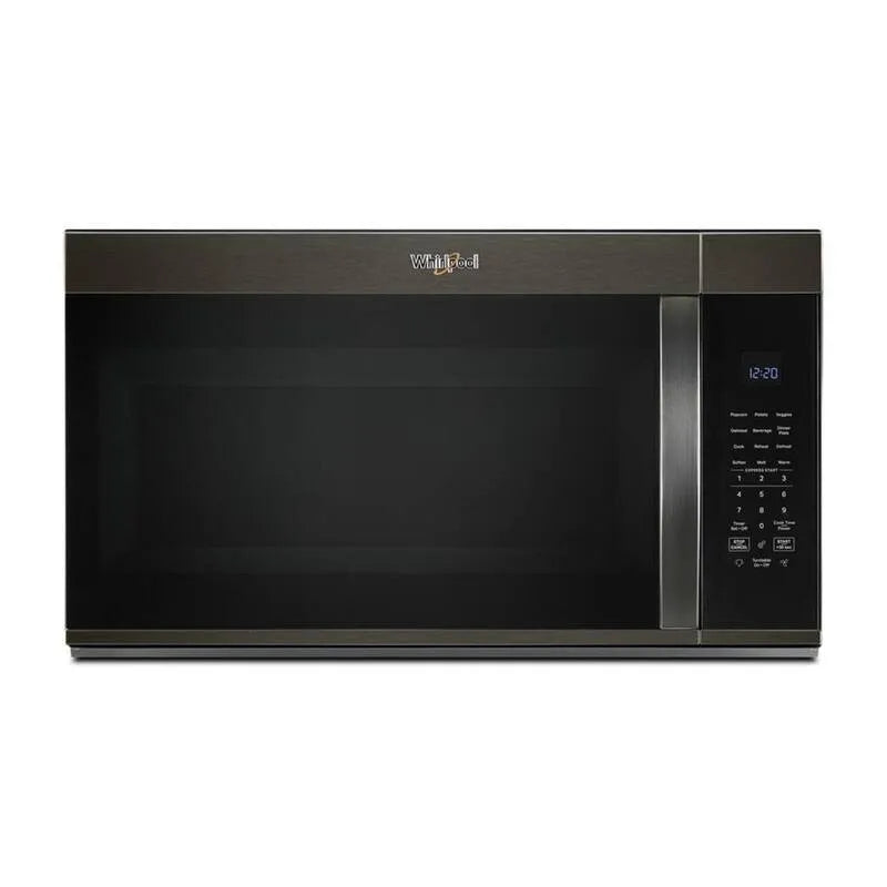 Whirlpool 30 po. Micro-ondes sur la portée en finition noire en inox avec cuisson par capteur, 30 in